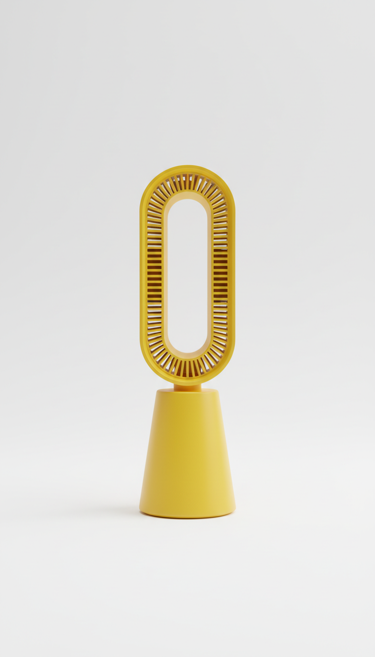 Bladeless Fan in Vibrant Yellow